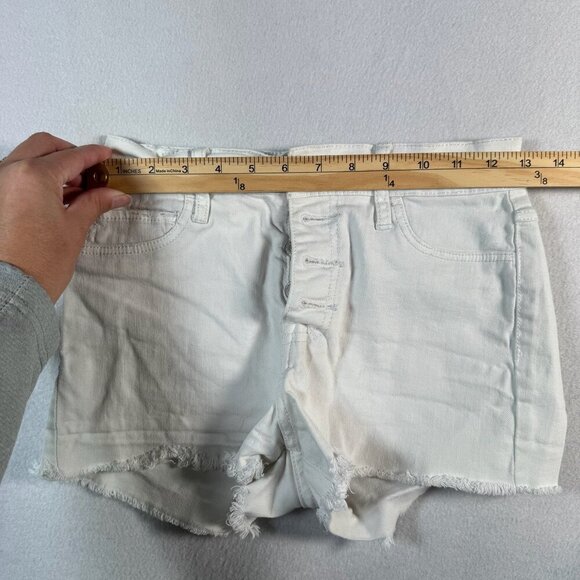 Abercrombie and Fitch Shorts Womens 25 White Cut Off Mid Rise Button Fly - Picture 6 of 11